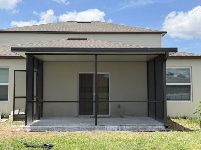 Screened patio with insulated roof