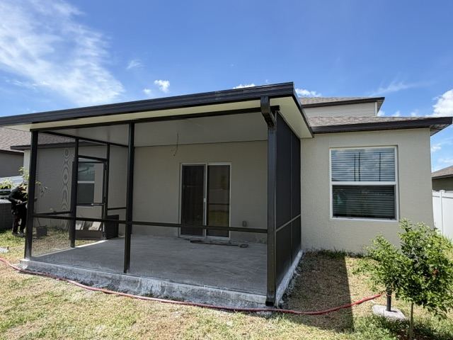 Insulated patio cover on new home
